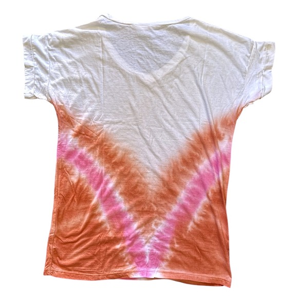 NWT Like Love Womens V Neck T Shirt Tie Dye Short Sleeve Casual Top Size Small - Picture 2 of 5